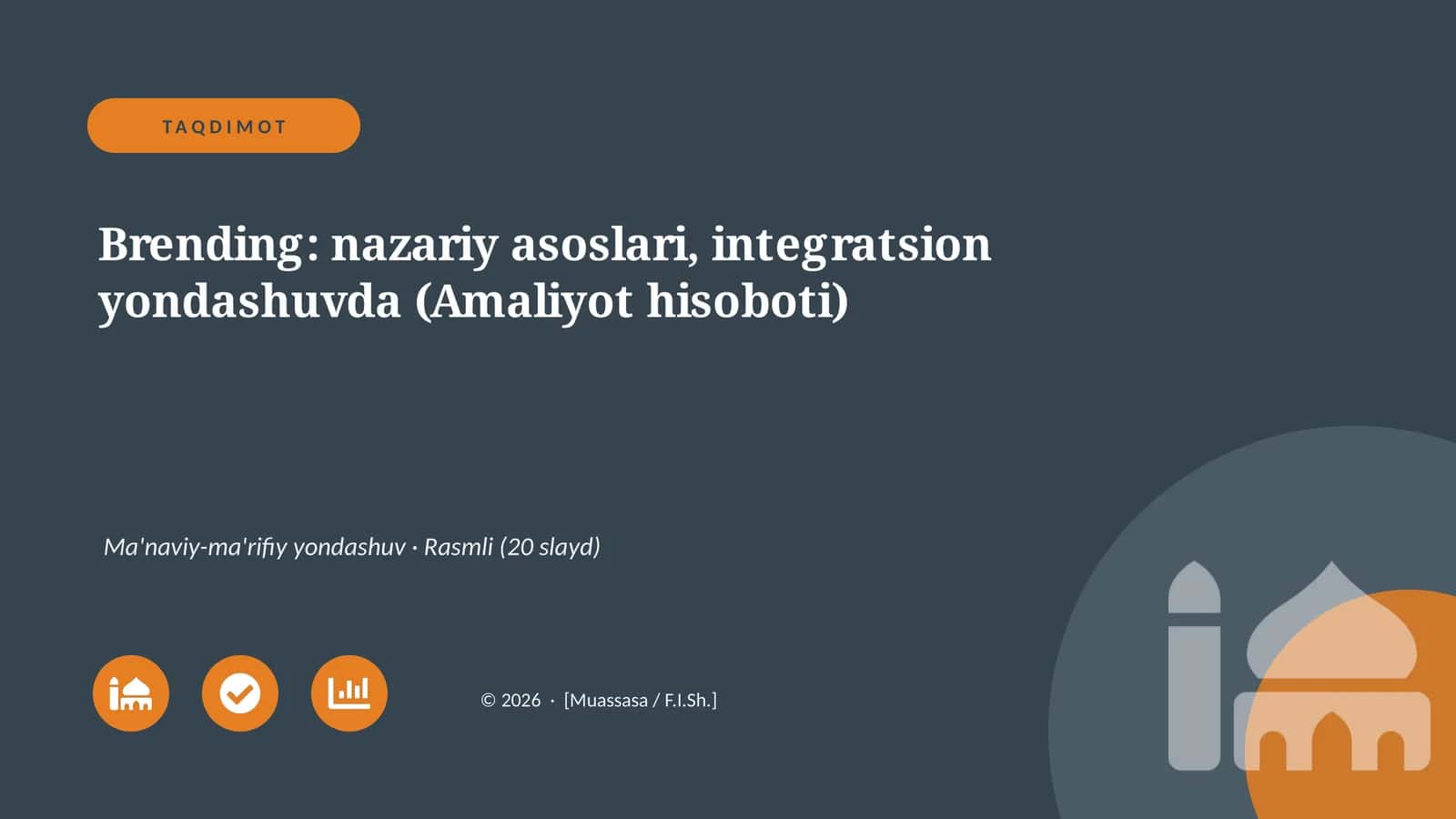 Brending: nazariy asoslari, integratsion yondashuvda (Amaliyot hisoboti)