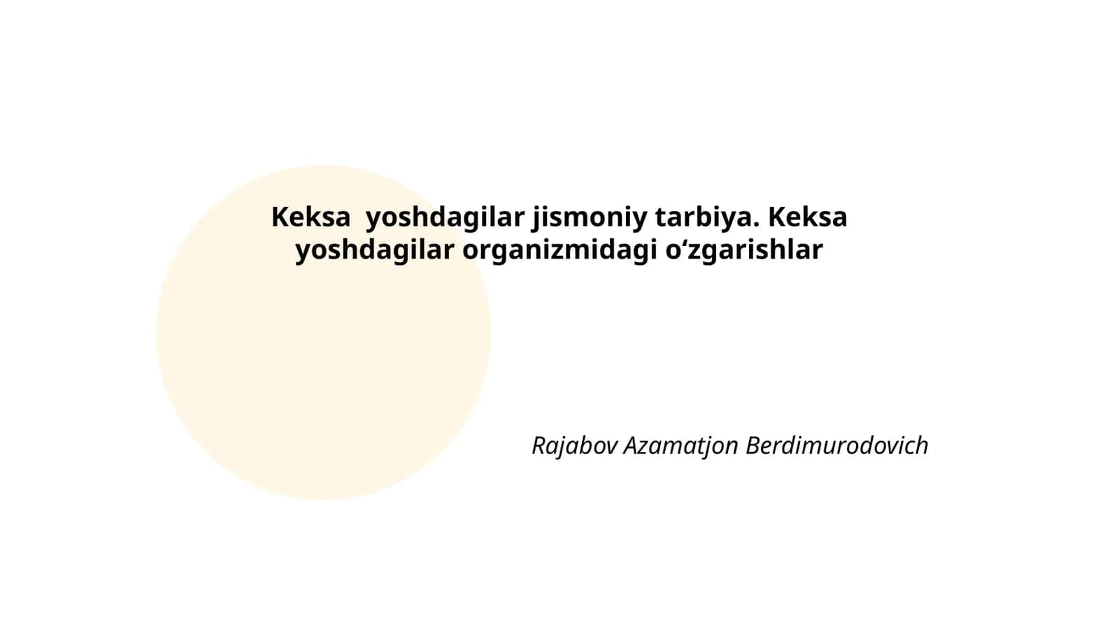 Keksa yoshdagilar jismoniy tarbiya