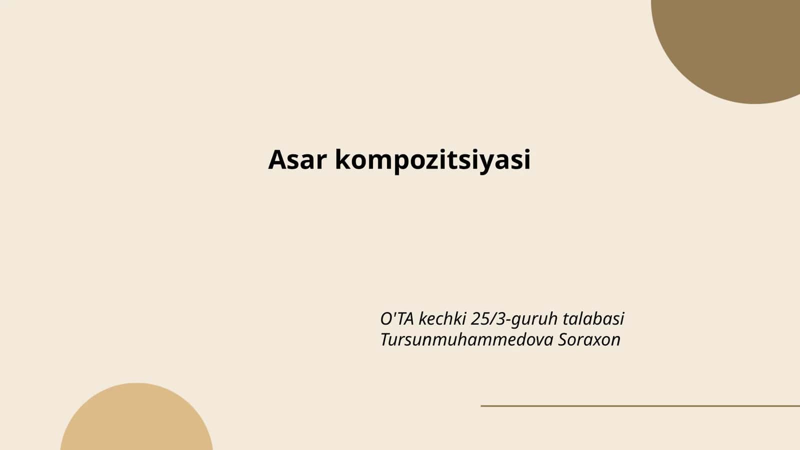 Asar kompozitsiyasi