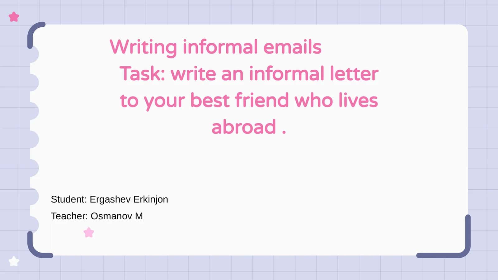 Informal Emails Writing