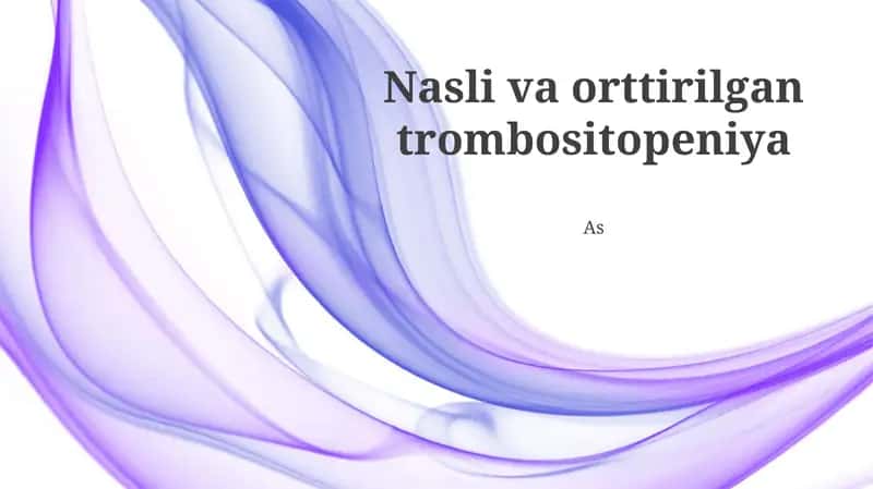 Nasli va orttirilgan trombositopeniya