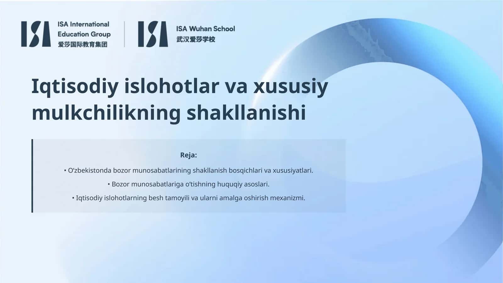 Iqtisodiy islohotlar va xususiy mulkchilikning shakllanishi