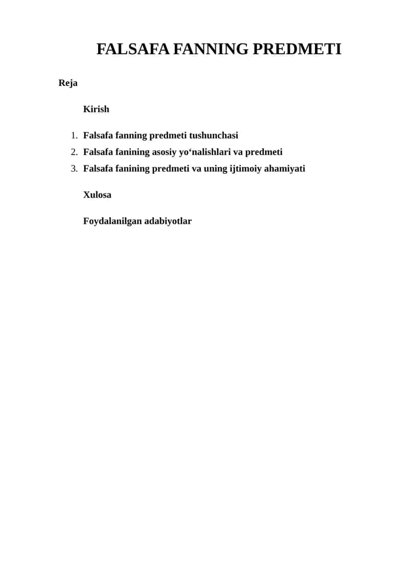 FALSAFA FANNING PREDMETI