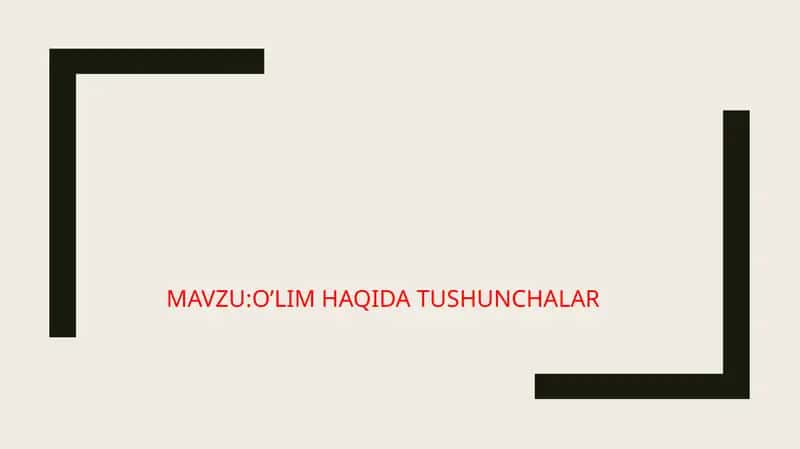 Oʻlim haqida tushunchalar