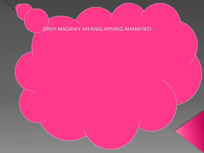 DINIY-MADANIY AN’ANALARNING AHAMIYATI