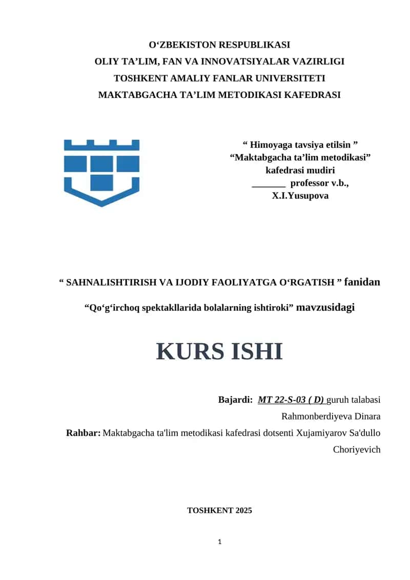 Qoʻgʻirchoq spektakllarida bolalarning ishtiroki