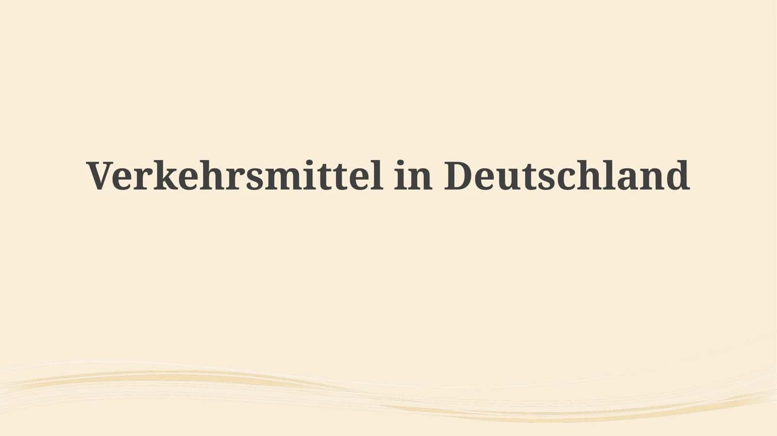 Verkehrsmittelin Deutschland