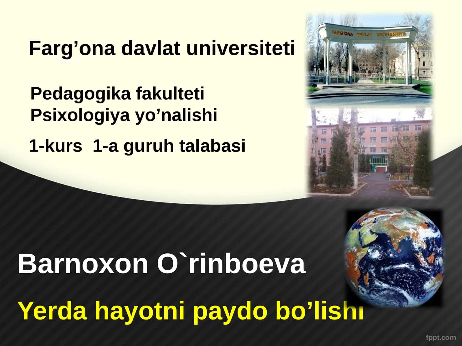 Yerda hayotni paydo bo’lishi