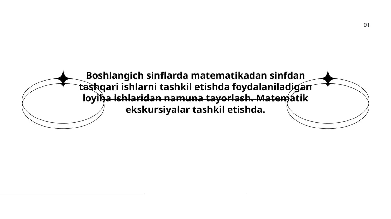 Boshlangich sinflarda matematikadan sinfdan tashqari ishlarni tashkil etishda foydalaniladigan loyiha ishlaridan namuna tayorlash. Matematik ekskursiyalar tashkil etishda