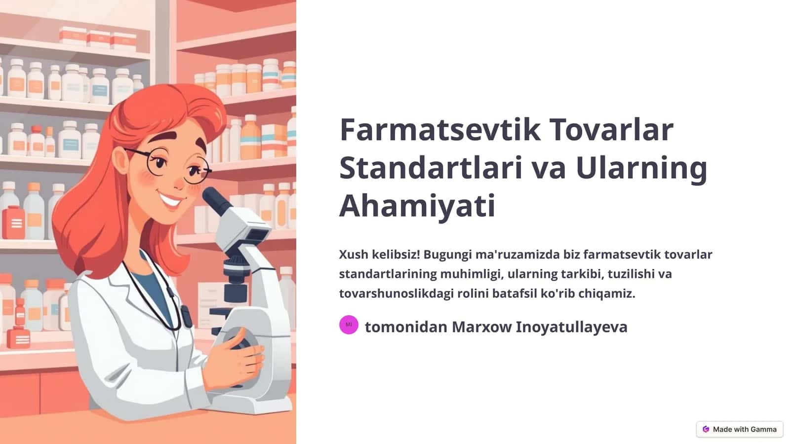 Farmatsevtik Tovarlar Standartlari va Ularning Ahamiyati