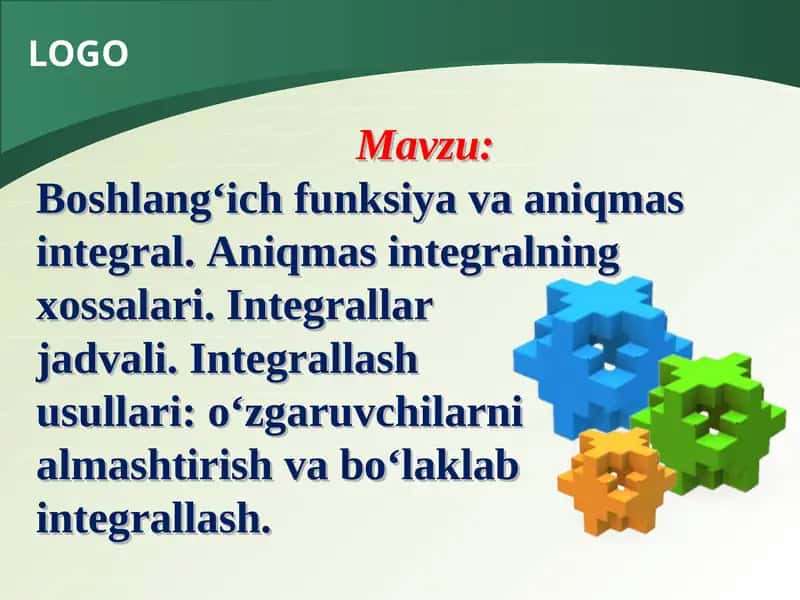 Integrallar jadvali