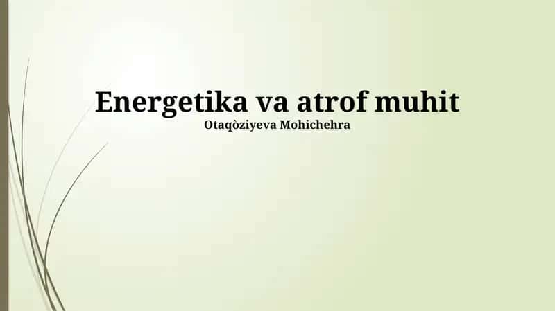 Energetika va atrof muhit