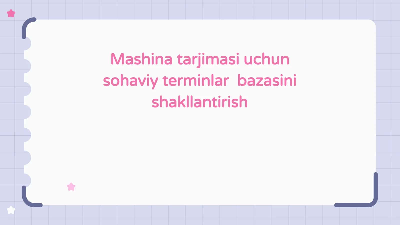 Mashina tarjimasi uchun sohaviy terminlar bazasini shakllantirish