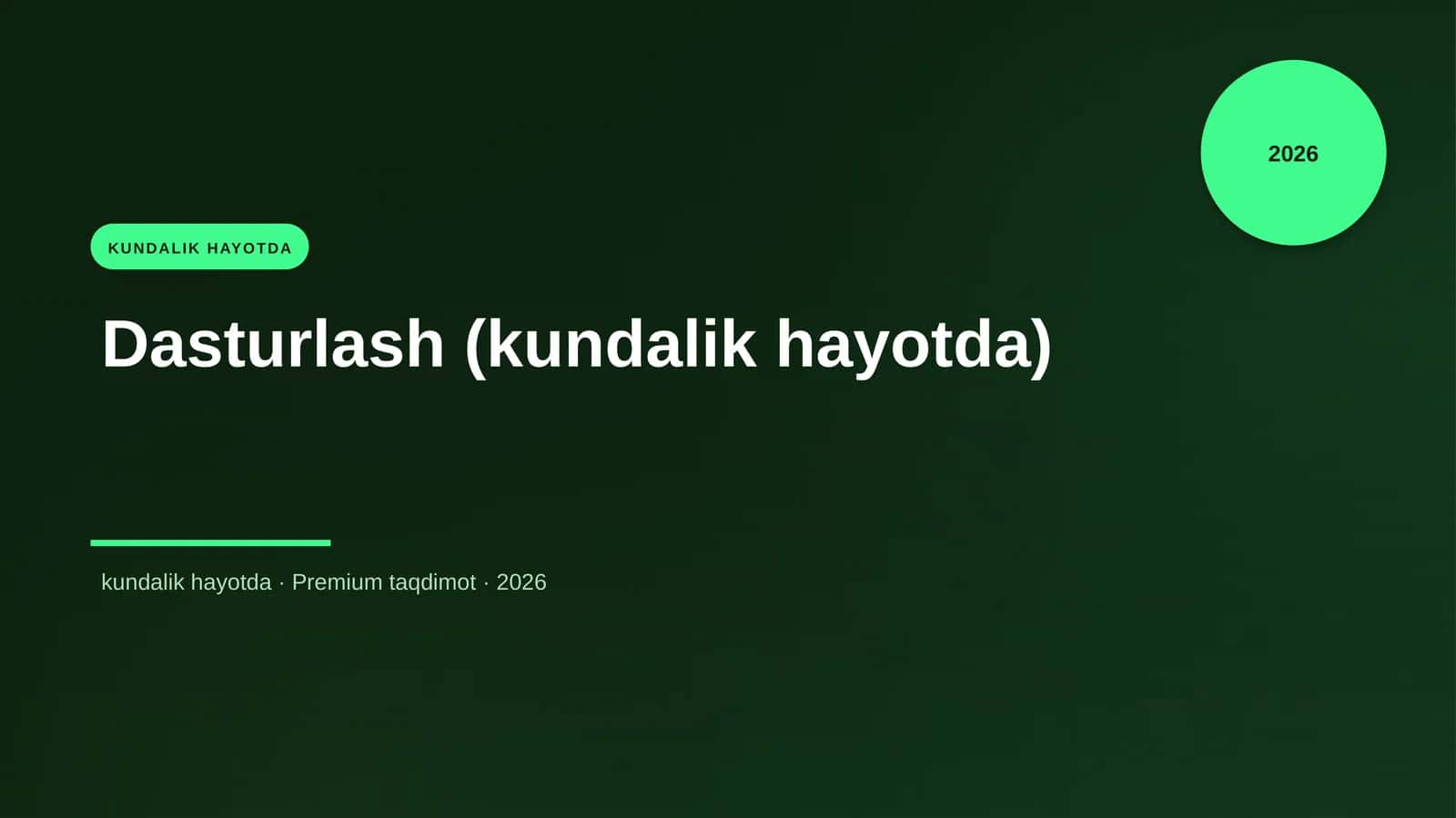Dasturlash (kundalik hayotda)