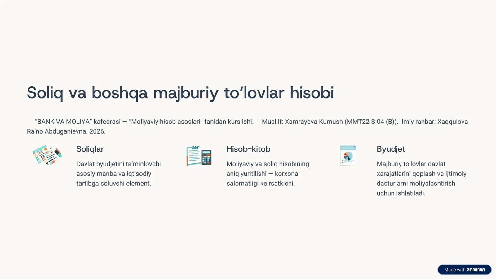 Moliyaviy hisob asoslari