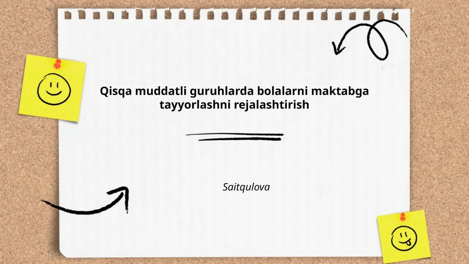 Qisqa muddatli guruhlarda bolalarni maktabga tayyorlashni rejalashtirish