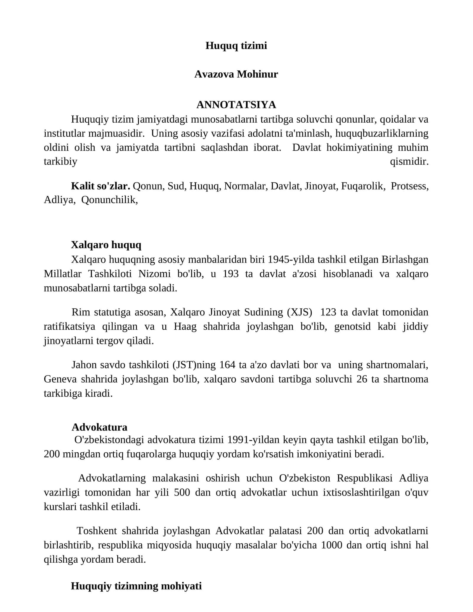 Huquq tizimi