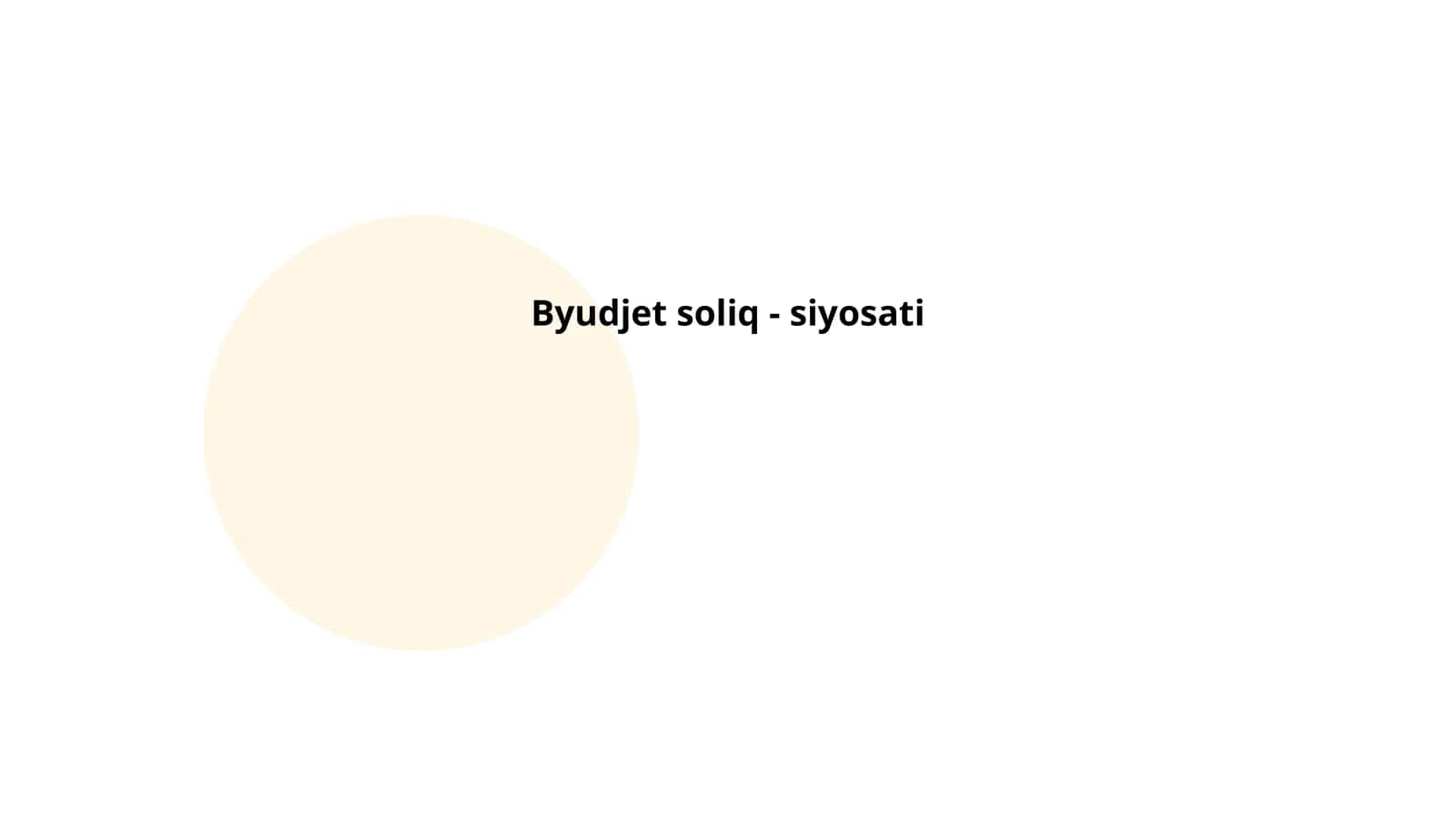 Byudjet va soliq siyosati asoslari