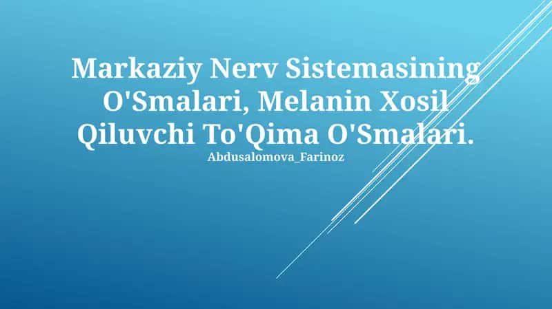 Markaziy Nerv Sistemasining O'Smalari, Melanin Xosil Qiluvchi To'Qima O'Smalari