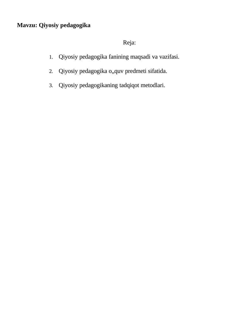 Qiyosiy pedagogika