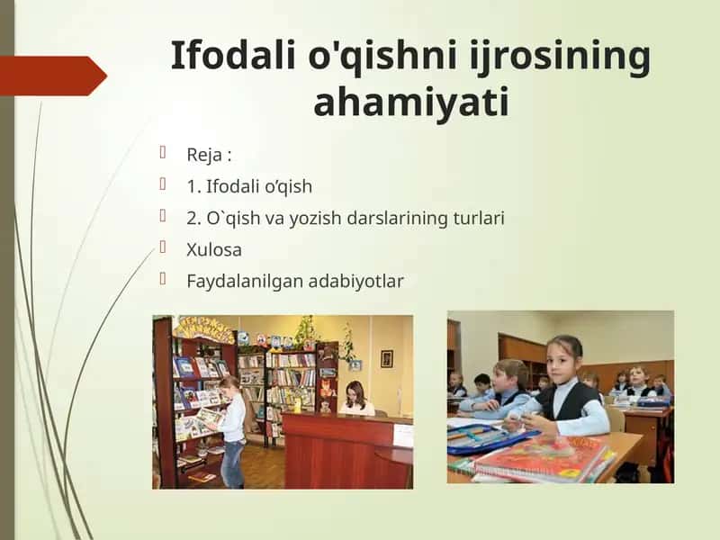 Ifodalio'qishni ijrosining ahamiyati