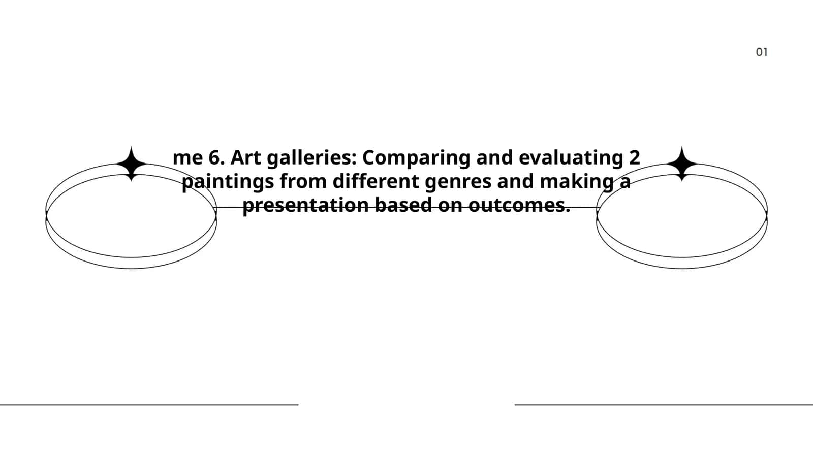 Art galleries: Comparing and evaluating 2 paintings from different genres and making a presentation based on outcomes