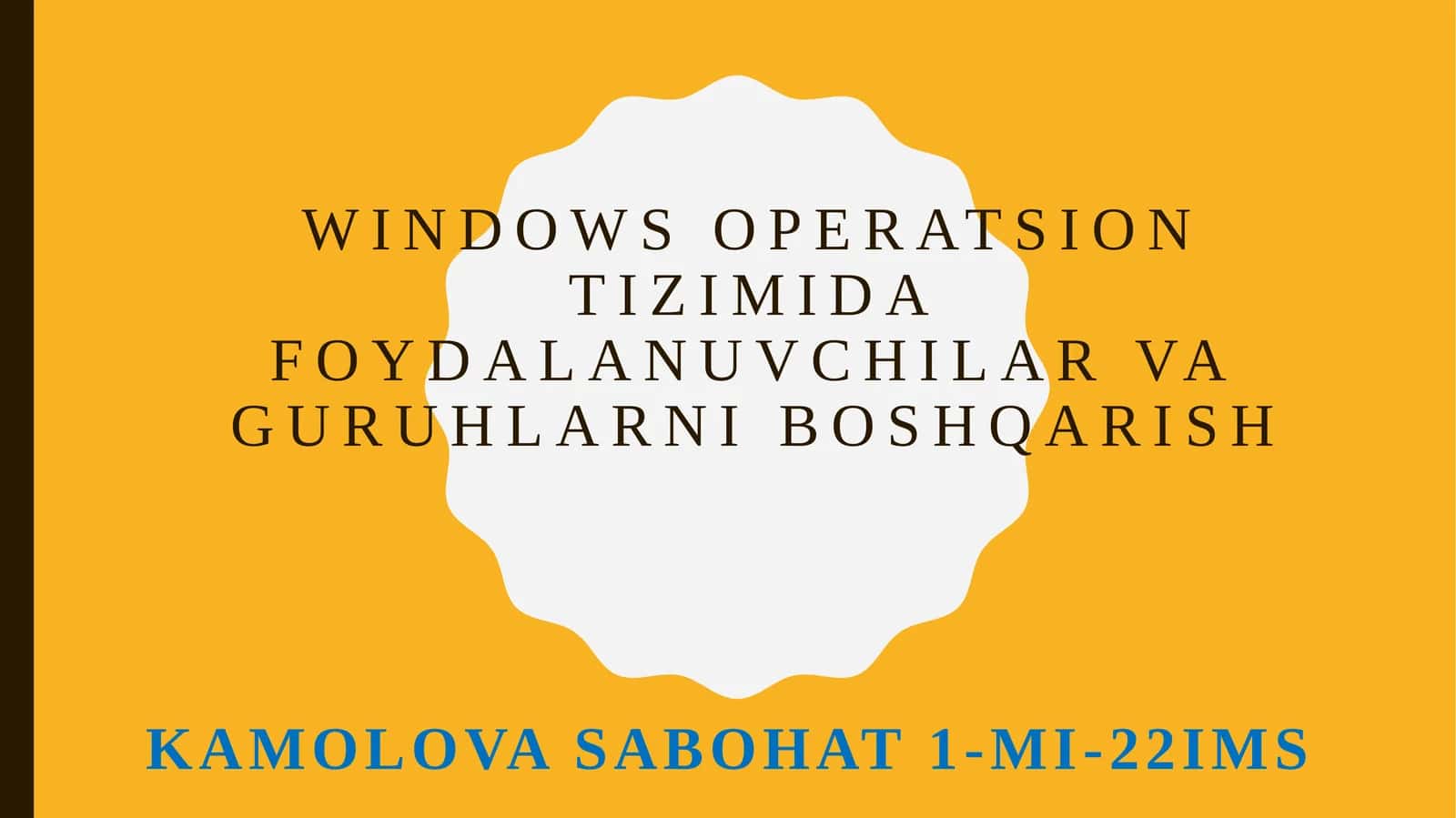 Windows operaatsion tizimida foydalanuvchilar va guruhlarni boshqarish