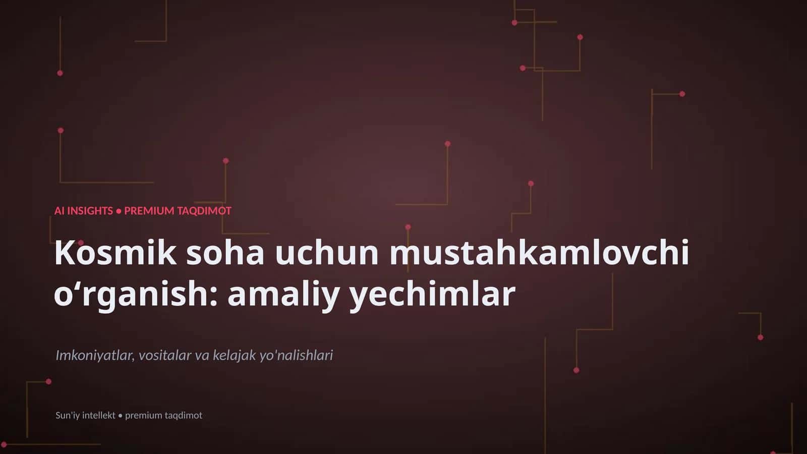 Kosmik soha uchun mustahkamlovchi oʻrganish: amaliy yechimlar