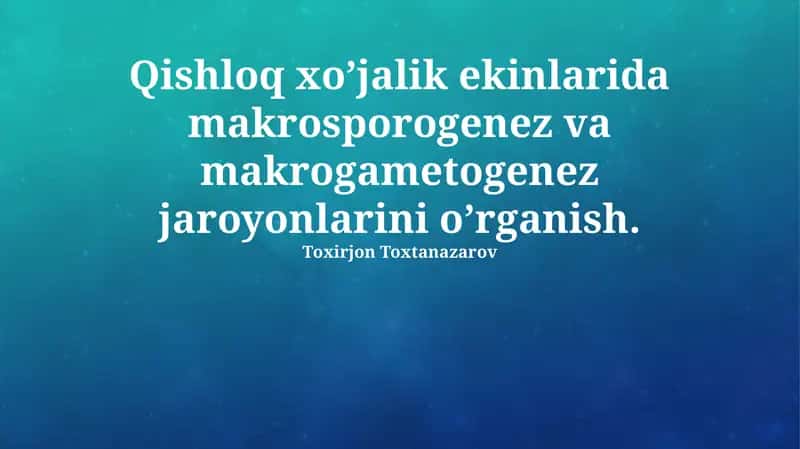Megasporogenez jarayonlari