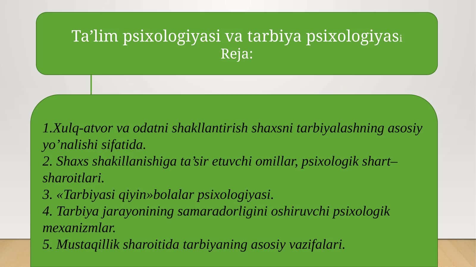 Ta’lim psixologiyasi va tarbiya psixologiyasi