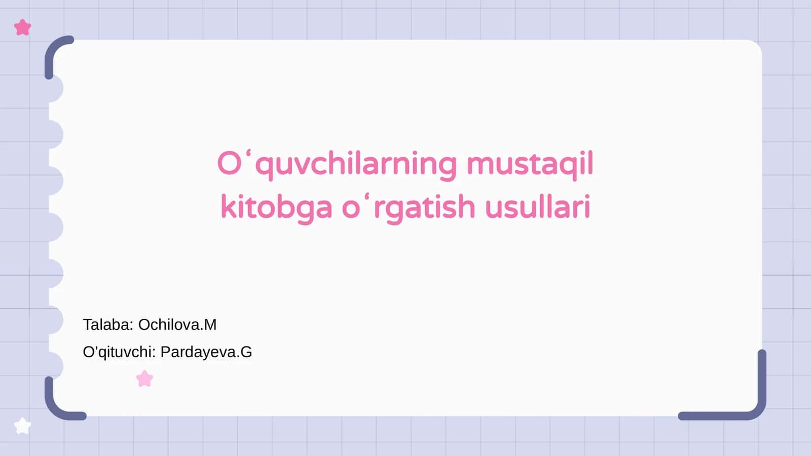 Oʻquvchilarning mustaqil kitobga oʻrgatish usullari