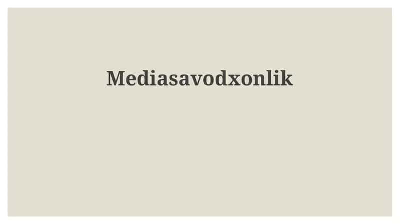 Media savodxonligi