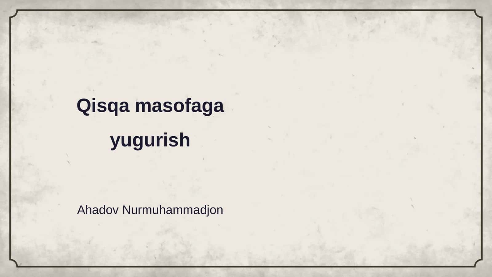 Qisqa masofaga yugurish