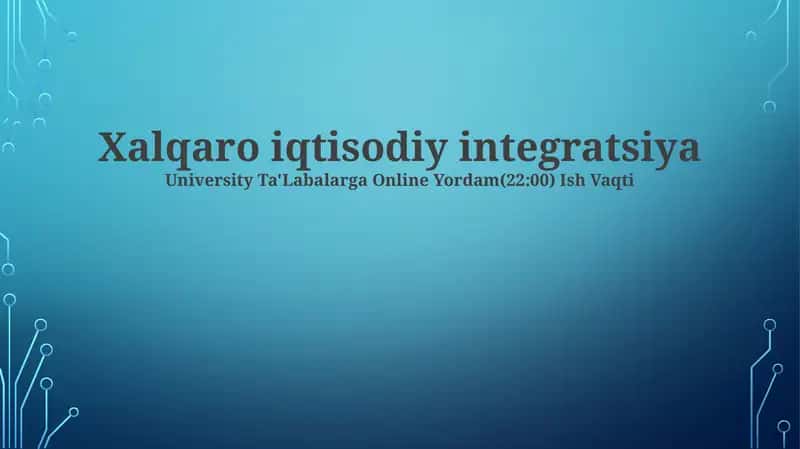 Xalqaro iqtisodiy integratsiya