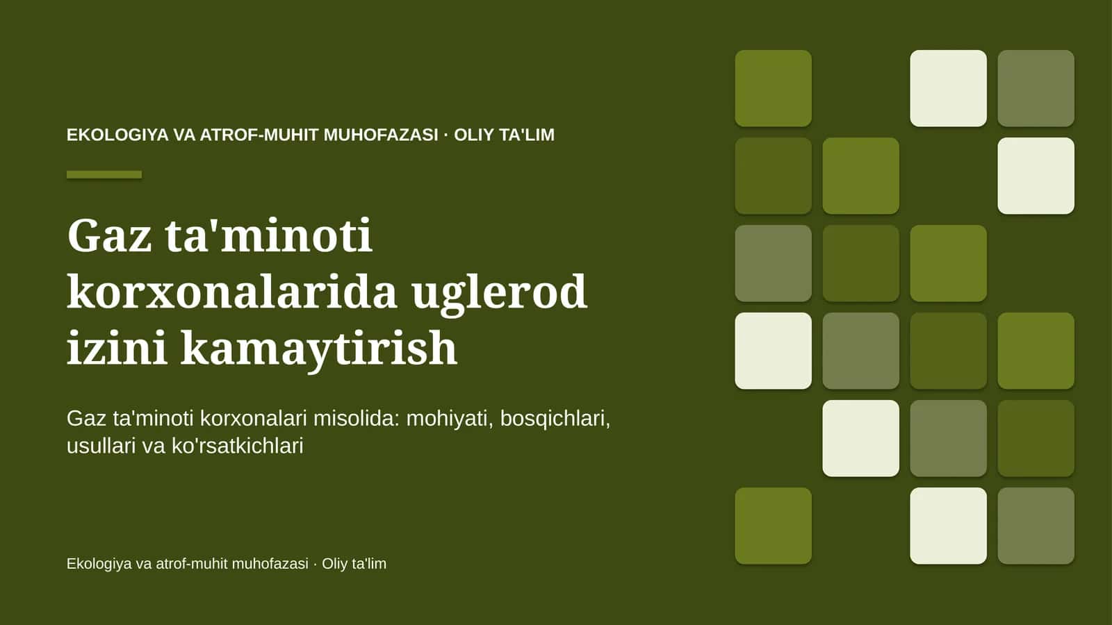 gaz ta'minoti korxonalarida uglerod izini kamaytirish 8633