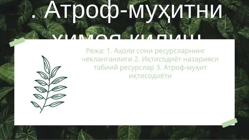 Атроф-муҳитни ҳимоя қилиш