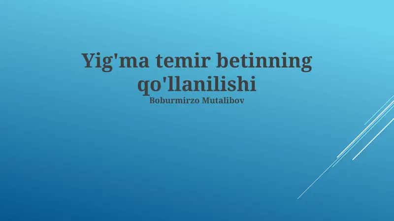 Temir-beton yig'ma konstruksiyalarning ta'rifi va xususiyatlari