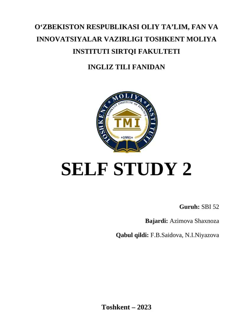 SELF STUDY 2
