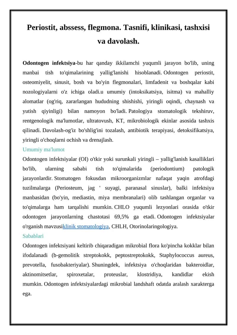 Odontogen infektsiyalar