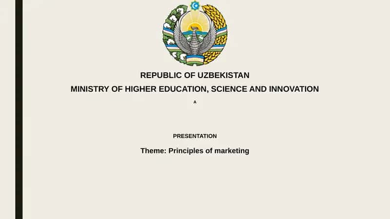 Principles of marketing