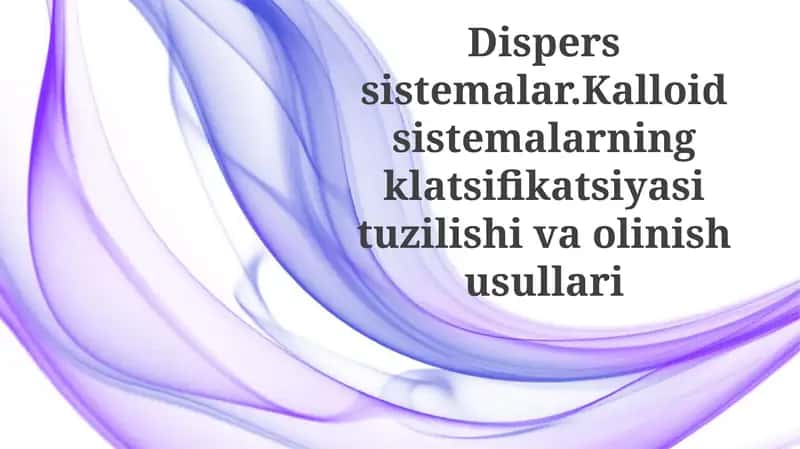 Kolloid tizimlar