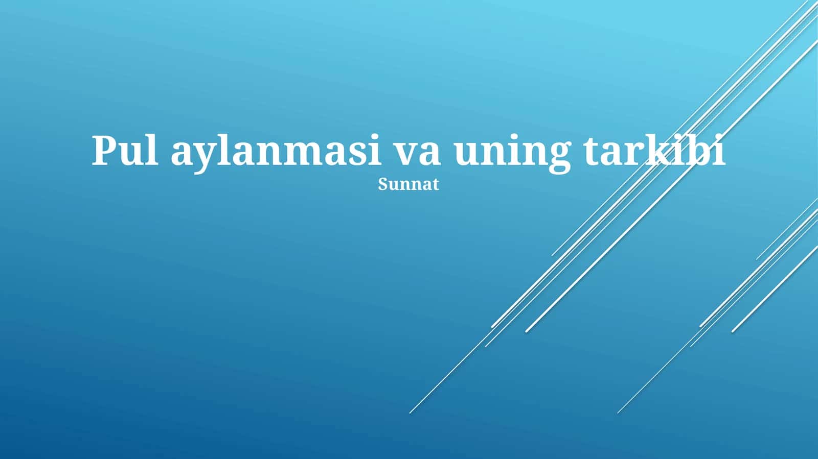Pul aylanmasi va uning tarkibi