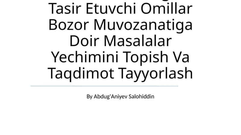 Ta'minotga ta'sir etuvchi omillar