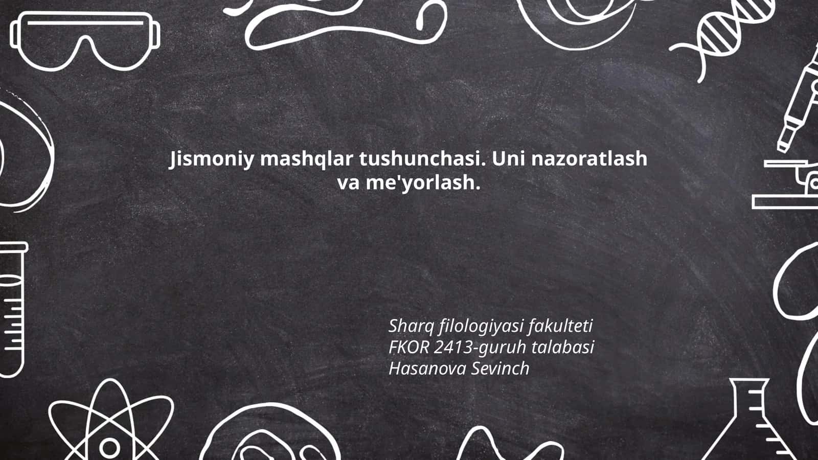 Jismoniy mashqlar tushunchasi