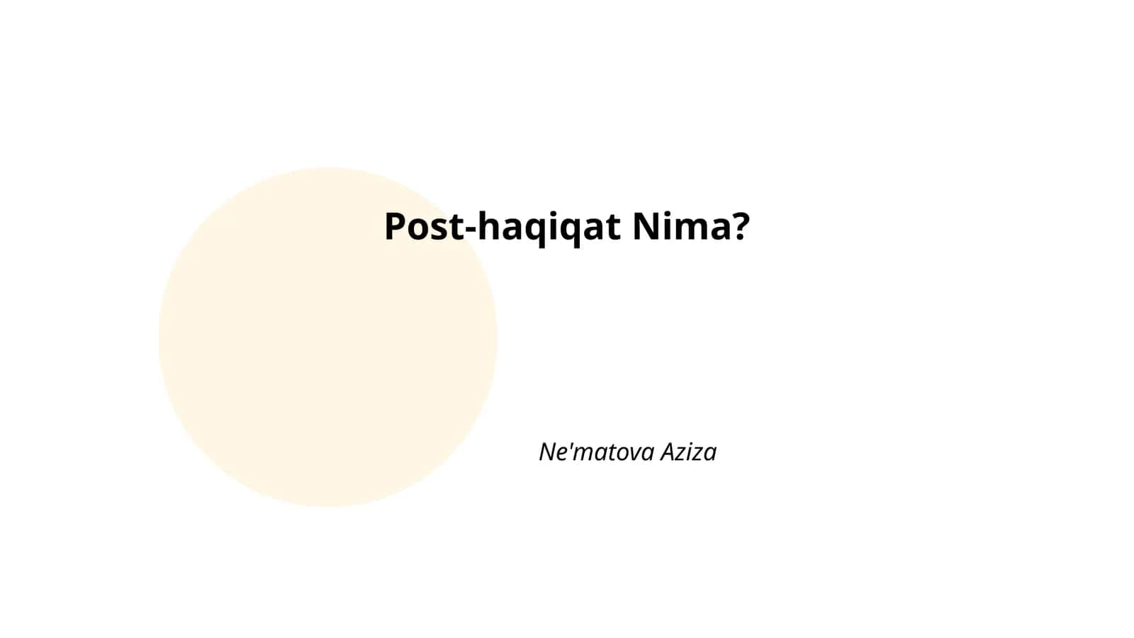 Post-haqiqat Nima?