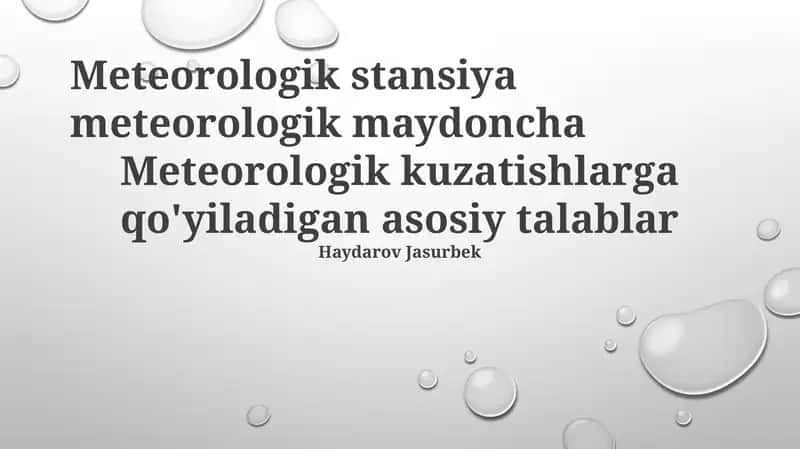Meteorologik stansiya meteorologik maydoncha