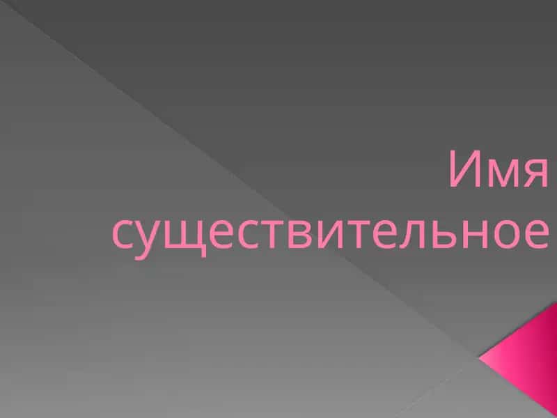 Имя существительное