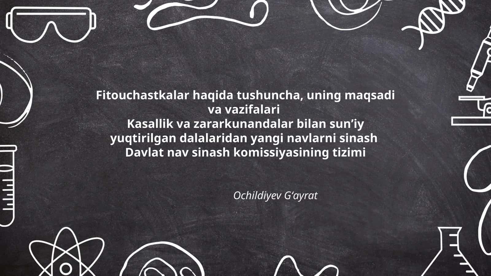 Fitouchastkalar haqida tushuncha, uning maqsadi va vazifalari