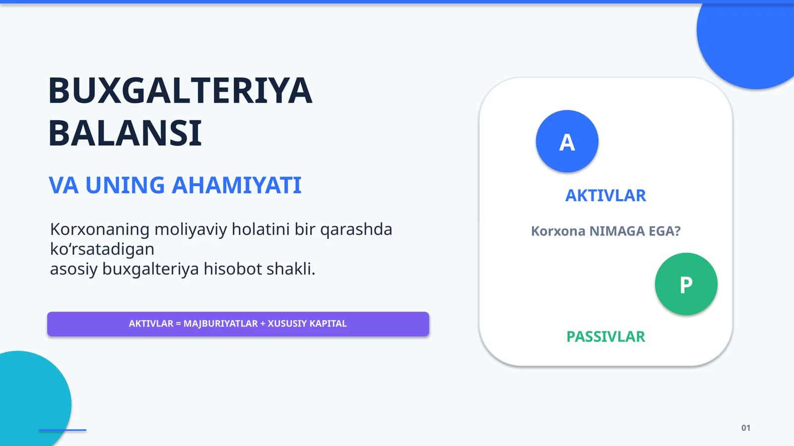 BUXGALTERIYA BALANSI VA UNING AHAMIYATI