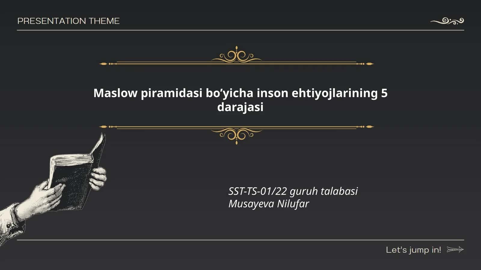 Maslow piramidasi bo’yicha inson ehtiyojlarining 5 darajasi